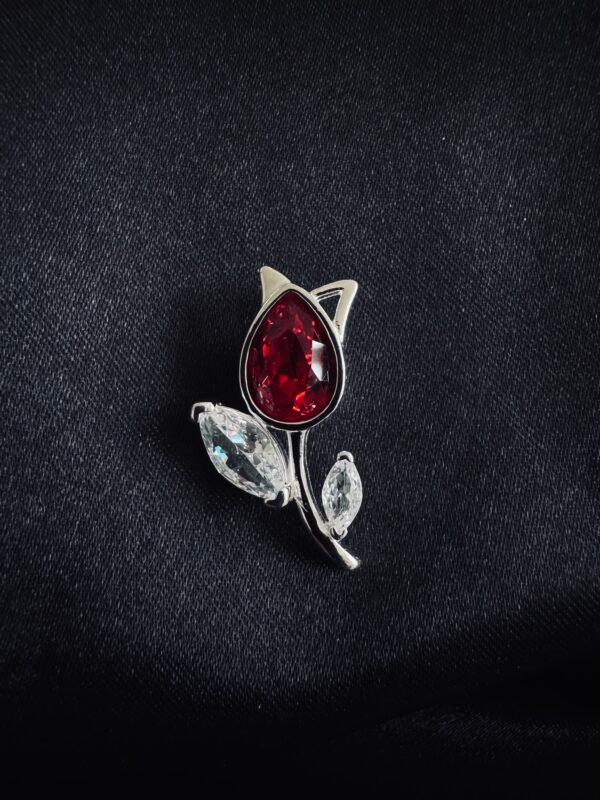 Colgante Tulipán Circón Rojo