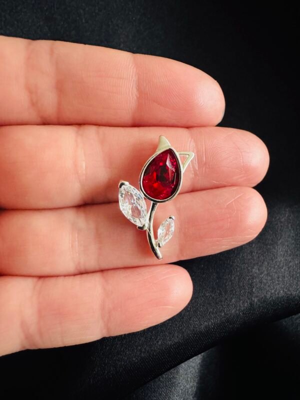 Colgante Tulipán Circón Rojo