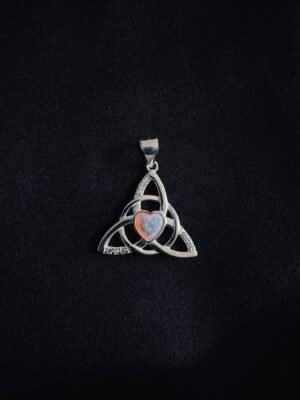Colgante Triqueta y Corazón con Ópalo Rosado