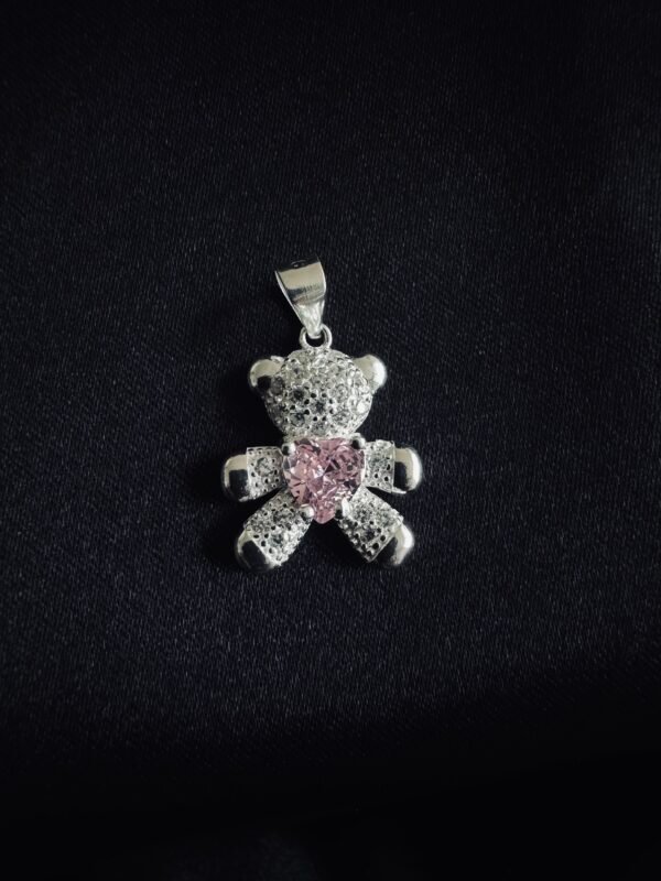 Colgante Osito Circón Rosa