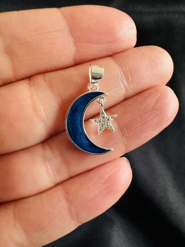 Colgante Luna Azul Metalizada