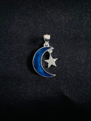 Colgante Luna Azul Metalizada