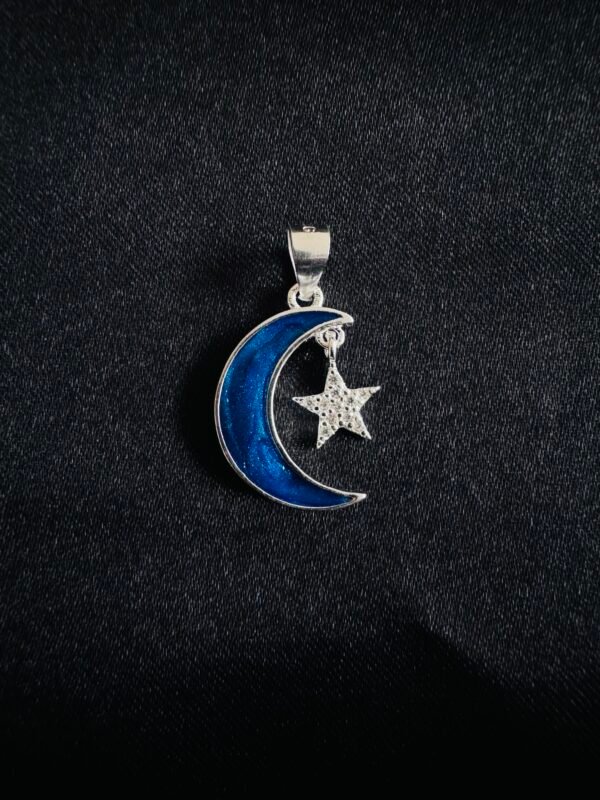 Colgante Luna Azul Metalizada