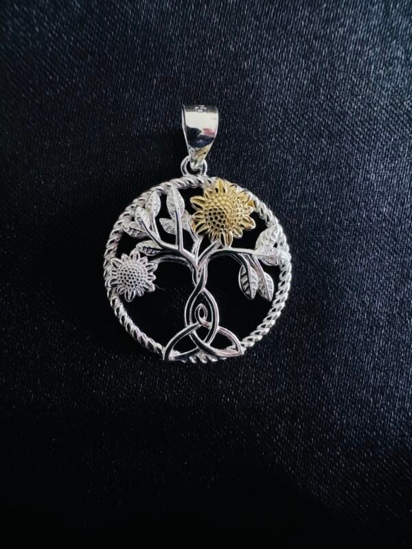 Colgante Árbol de la Vida con Girasol y Triqueta