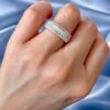 Anillo Adaptable Cintillo con Circones Baguette
