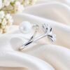 Anillo Adaptable Flor y Perla