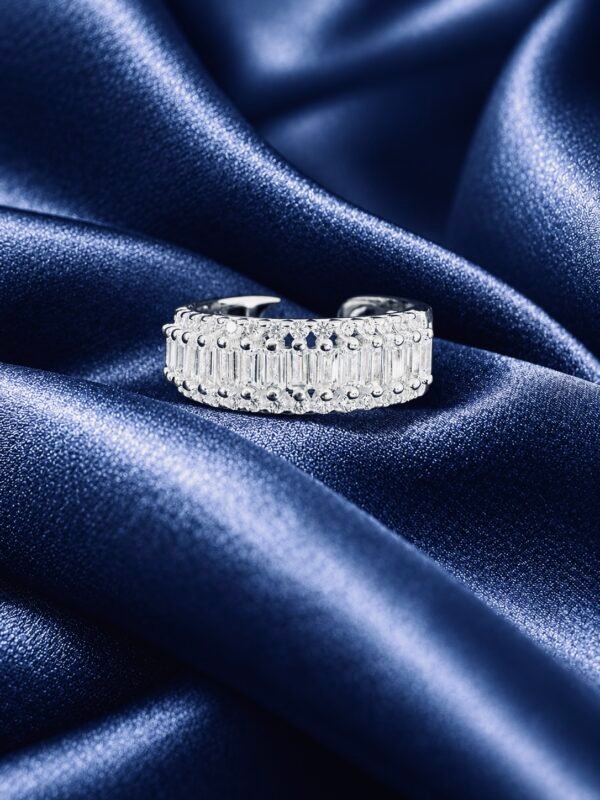 Anillo Adaptable Cintillo con Circones Baguette