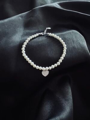 Pulsera de Perlas y Corazón con Circones