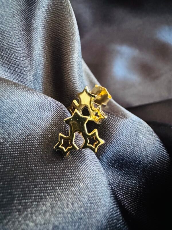 Aros Trío de Estrellas con Baño de Oro