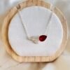 Collar Tulipán con Circón Rojo
