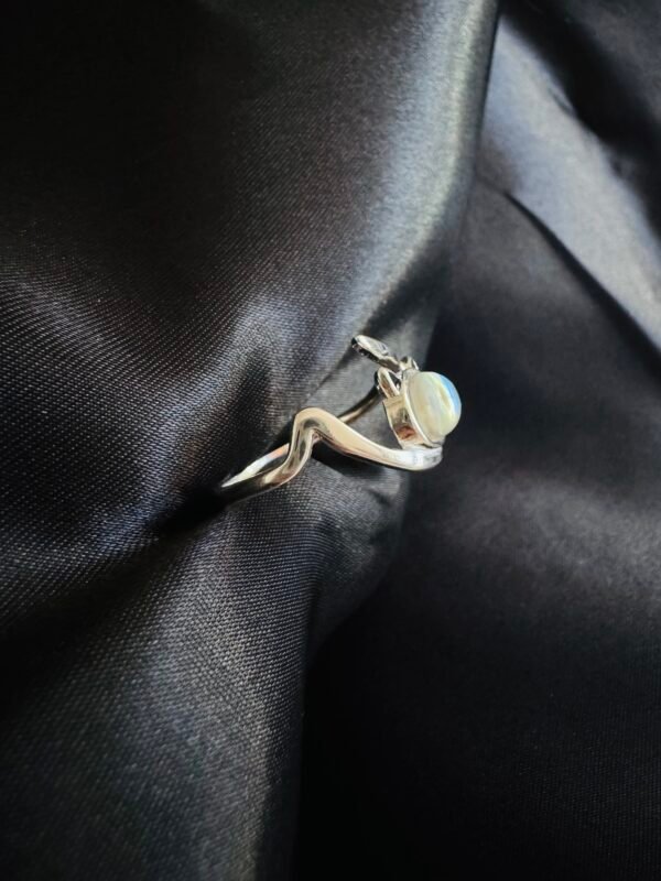 Anillo Adaptable Gatito con Piedra Luna