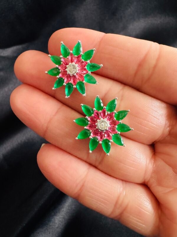 Aros Flor con Circones de Color