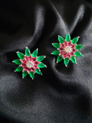 Aros Flor con Circones de Color