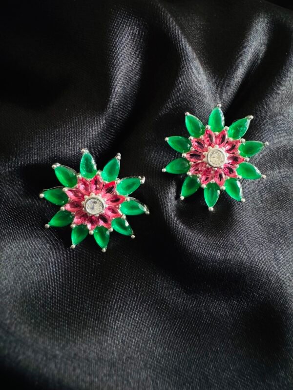 Aros Flor con Circones de Color