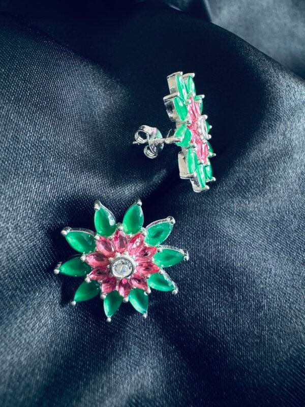 Aros Flor con Circones de Color