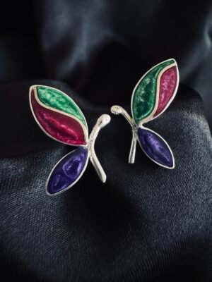 Aros Mariposa Metalizada de Color