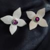 Aros Maxi Flor Martillada con Circón