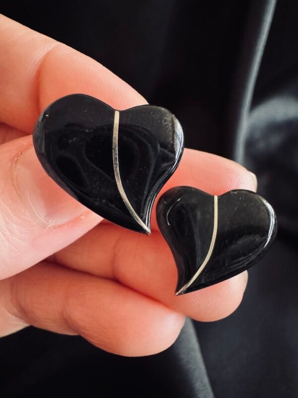 Corazón Metalizado Negro