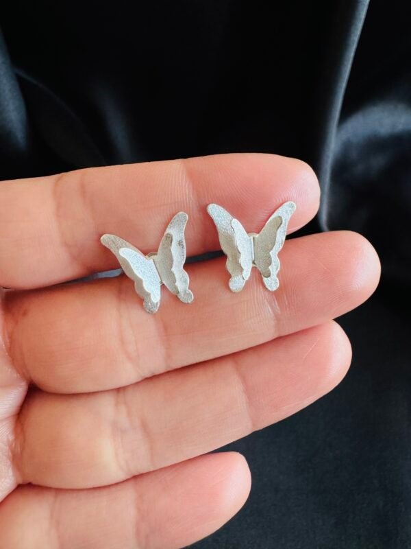 Aros Mariposa Satinada Doble