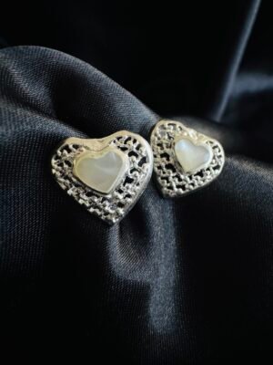 IMG_3213 Aros en Filigrana Corazón con Nácar