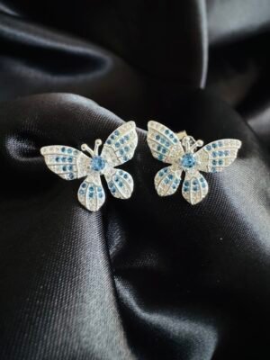 Aros Mariposa con Circones Celestes