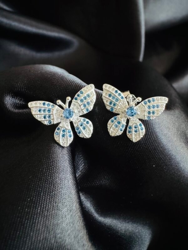 Aros Mariposa con Circones Celestes