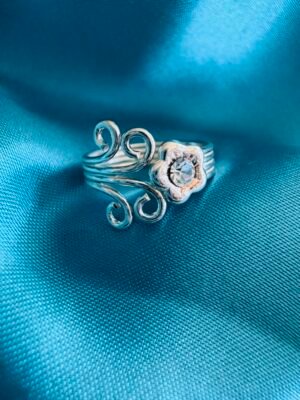 Anillo Midi Flor y Espiral