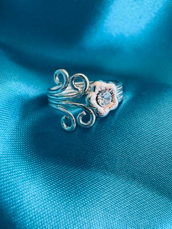 Anillo Midi Flor y Espiral