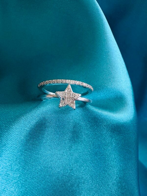 Anillo Midi Doble Estrella con Circones 🌟