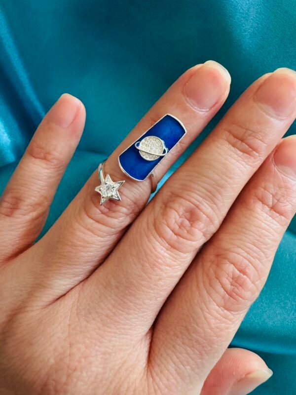 Anillo Midi Planeta Esmaltado