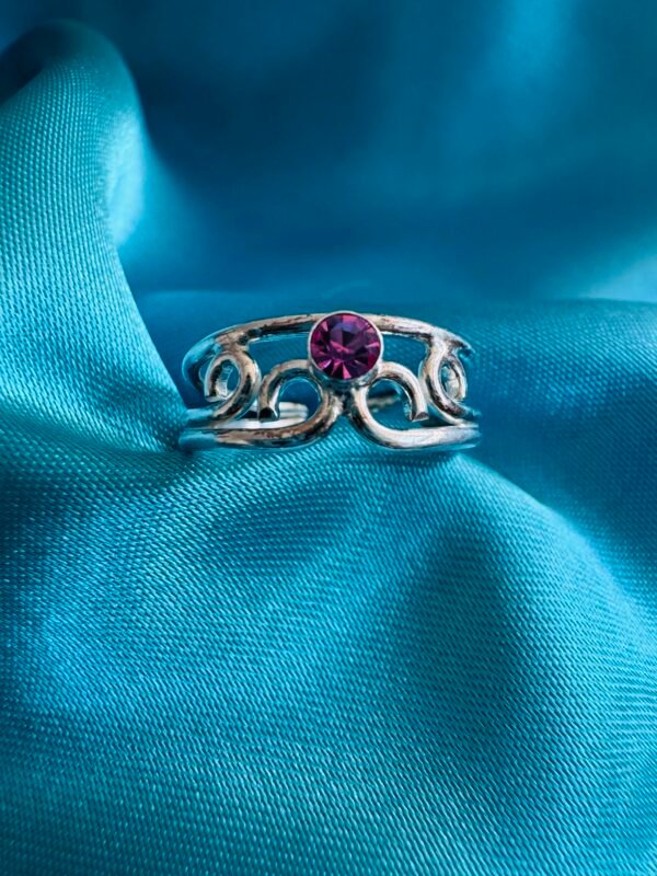 Anillo Midi Espiral con Circón Rosa