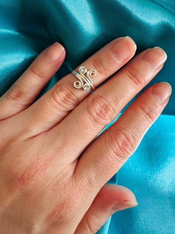 Anillo Midi Espirales y Circones