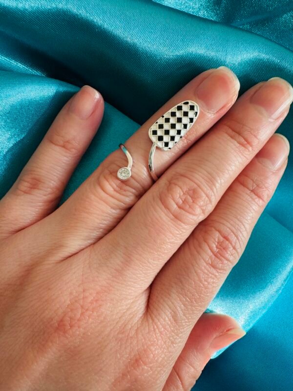 Anillo Midi Rombos Esmaltados