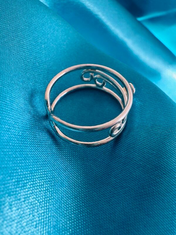 Anillo Midi Espiral Circón Celeste