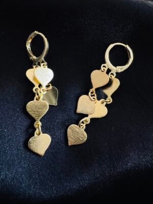 Argollas con Cascada de Corazones Doble