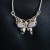 Collar Mariposa con Cuarzo Rosa