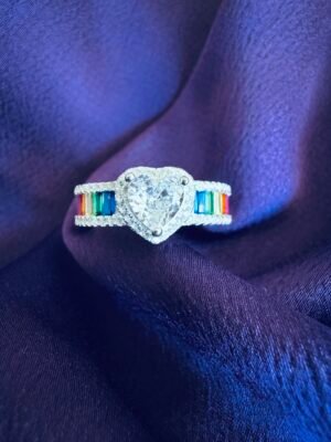 Anillo Corazón Circones de Color