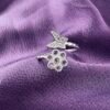 Anillo Adaptable Mariposa y Flor con Circones
