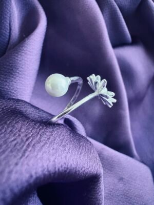 Anillo Adaptable Flor y Perla