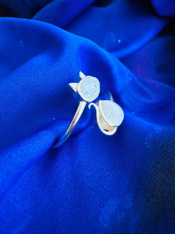 Anillo Gatito con Piedra Luna