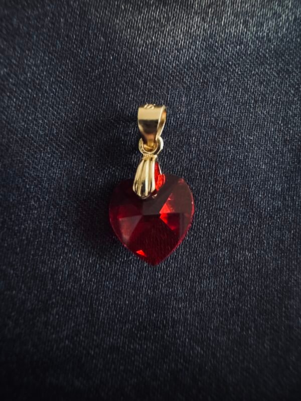 Colgante Corazón de Cristal Rojo ❤️