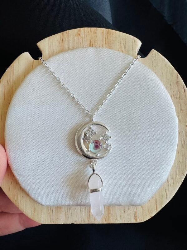 Collar Piedra Luna y Cuarzo Rosa