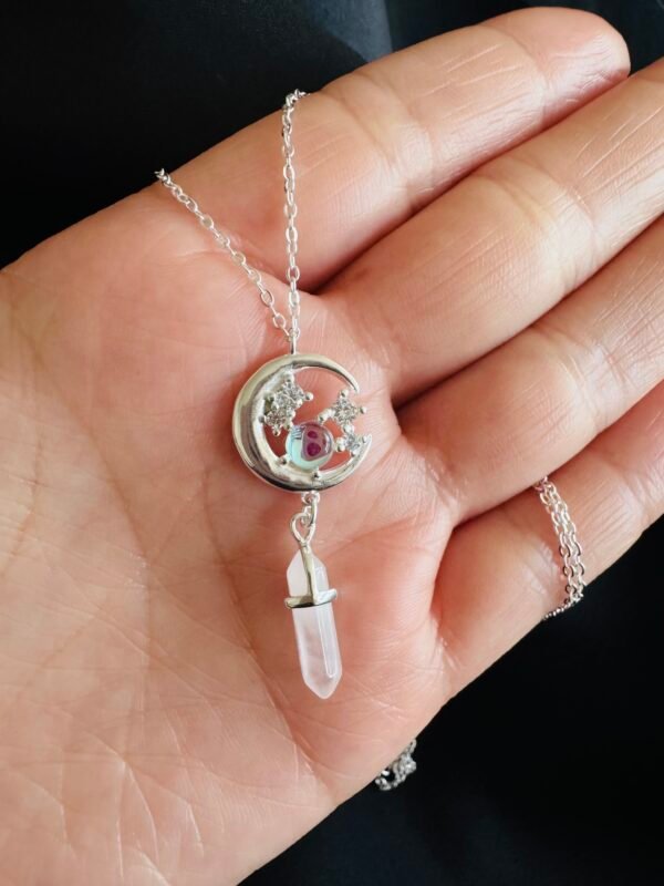 Collar Piedra Luna y Cuarzo Rosa