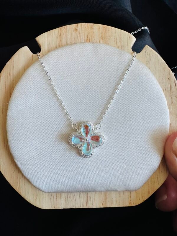 Collar Trébol de la Suerte con Piedra Luna