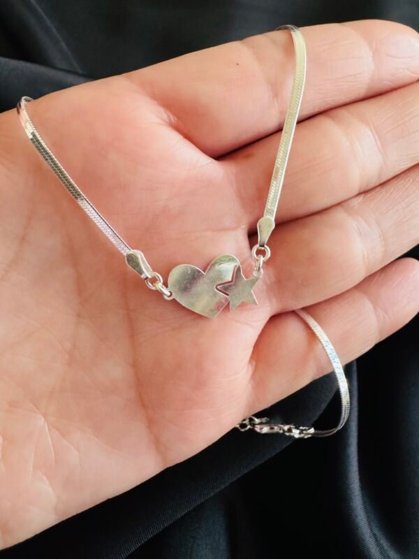 Collar Cinta Corazón y Estrella