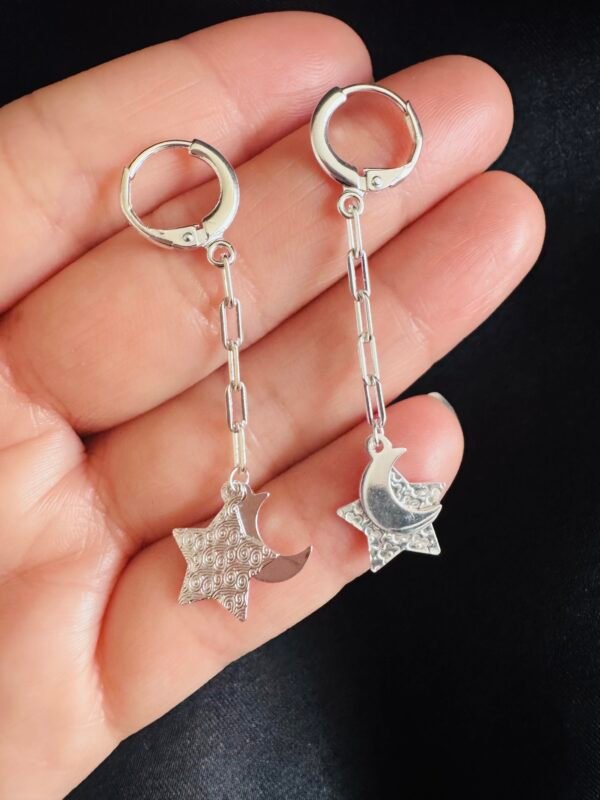 Argolla Clip Luna y Estrella