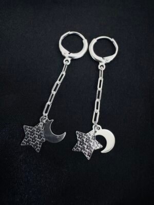 Argolla Clip Luna y Estrella