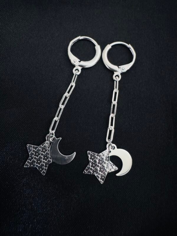 Argolla Clip Luna y Estrella