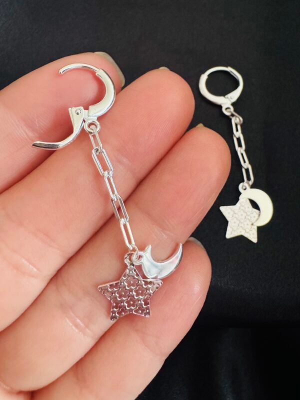 Argolla Clip Luna y Estrella