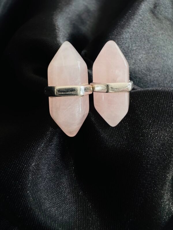 Aros Puntita Cuarzo Rosa